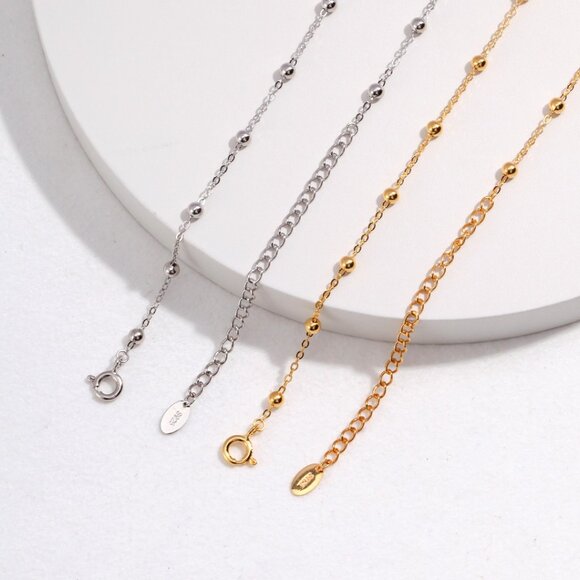 ✨ Artisan Original Sterling Silver Satellite Chain Necklace | Dainty Minimalist - Picture 3 of 12